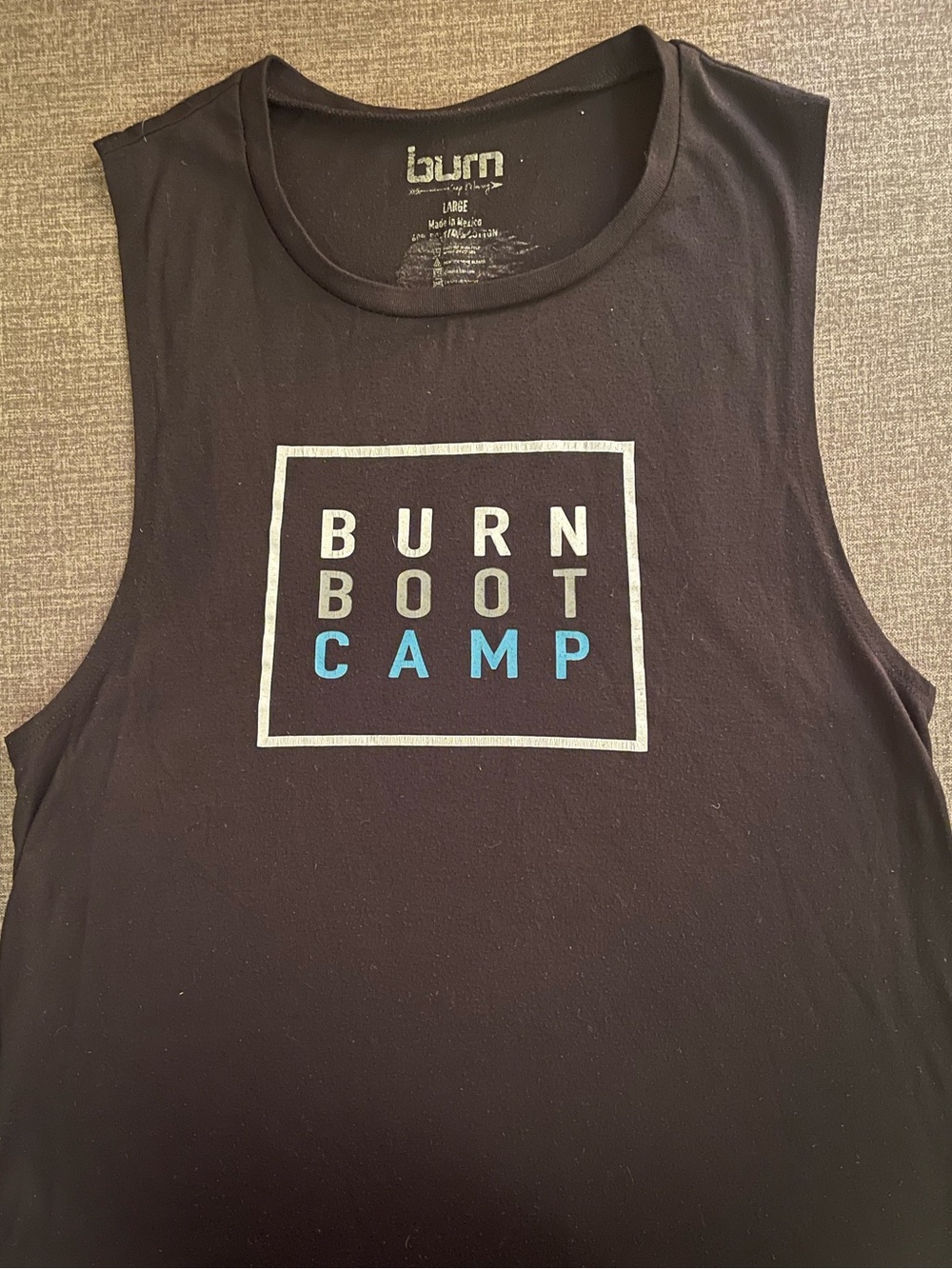 Burn Boot Camp Black Muscle Sleeveless Tank